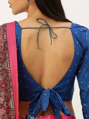 Pink Satin Silk Lehenga Choli Set With Dupatta 4