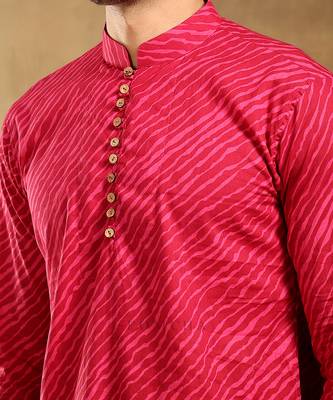 Navrang pink cotton leheriya kurta set 5