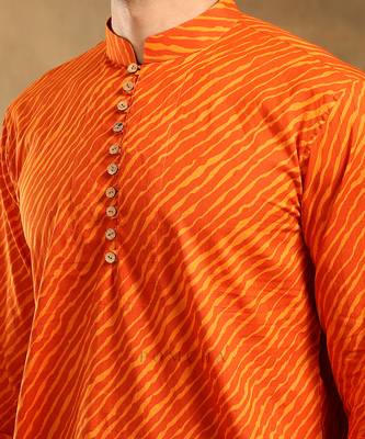 Navrang orange cotton leheriya kurta set 5