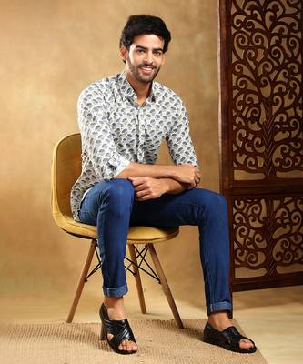 Madhur grey cotton hand block shirt 4