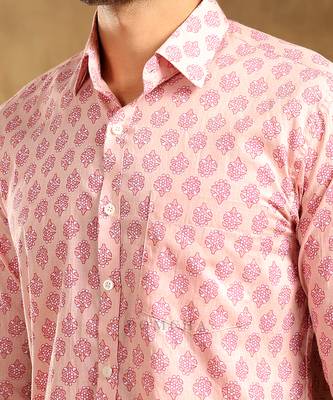 Shubh gulabi cotton hand block shirt 5