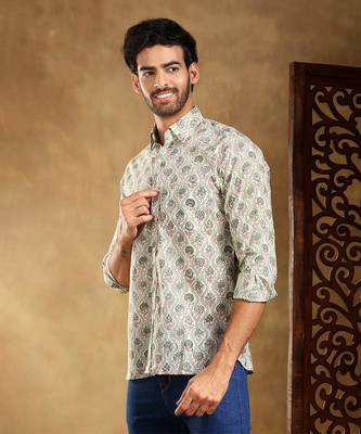 Sunhera cotton hand block shirt 1