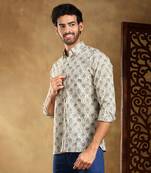 Sunhera cotton hand block shirt