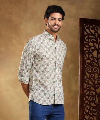 Sunhera cotton hand block shirt 2