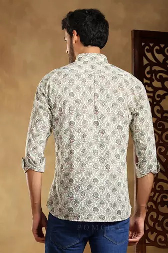 Sunhera cotton hand block shirt