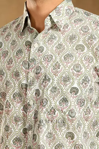 Sunhera cotton hand block shirt