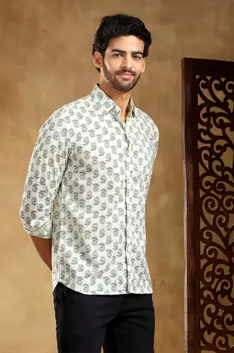 Parkshit cotton hand block shirt