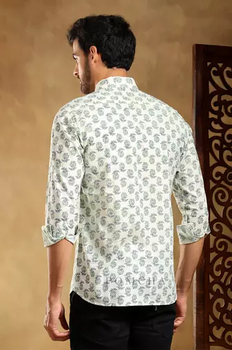 Parkshit cotton hand block shirt