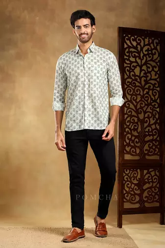 Parkshit cotton hand block shirt
