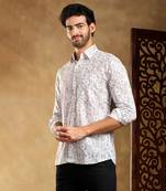 grey cotton hand block shirt