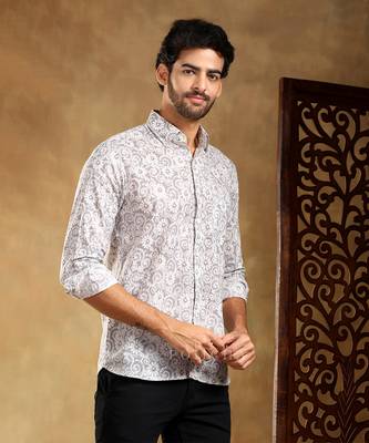 grey cotton hand block shirt 2