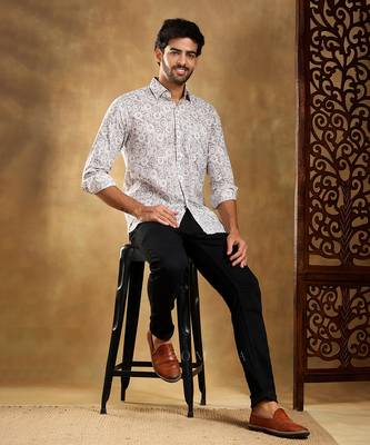 grey cotton hand block shirt 3