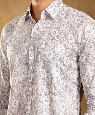 grey cotton hand block shirt 5