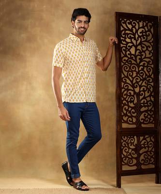 Mogra hand block cotton shirt 4