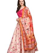 Light Pink Semi-Stitched Lehenga Choli Set With Dupatta
