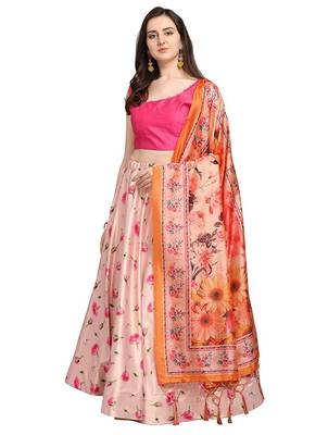 Light Pink Semi-Stitched Lehenga Choli Set With Dupatta 2
