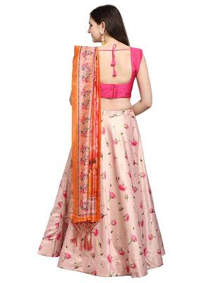 Light Pink Semi-Stitched Lehenga Choli Set With Dupatta 3