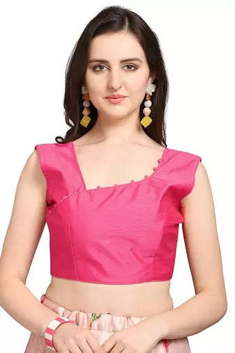 Light Pink Semi-Stitched Lehenga Choli Set With Dupatta