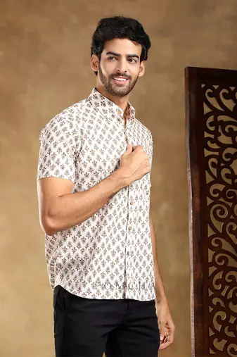 Chandan cotton hand block shirt