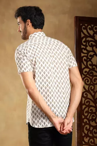 Chandan cotton hand block shirt
