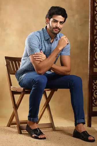 Mohey blue cotton hand block shirt