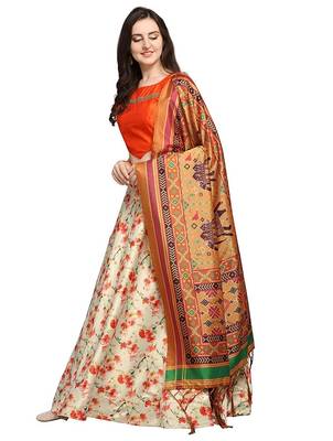 White Semi-Stitched Lehenga Choli Set With DUpatta 1