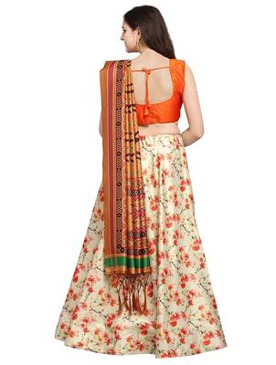 White Semi-Stitched Lehenga Choli Set With DUpatta 2