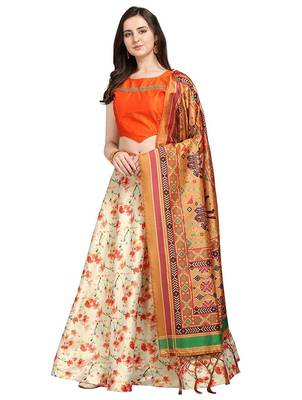 White Semi-Stitched Lehenga Choli Set With DUpatta 3