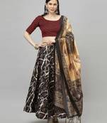 Black Semi-Stitched Lehenga Choli Set With Dupatta