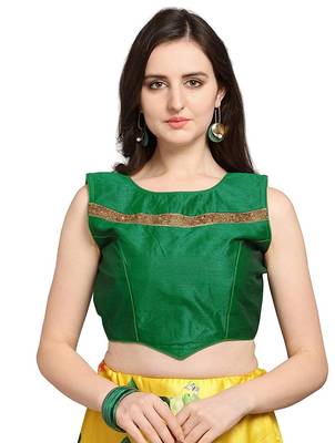 Yellow Semi-Stitched Satin Silk Lehenga Choli Set With Dupatta 4