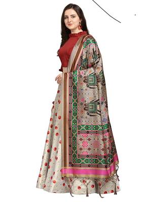 White Semi-Stitched Lehenga Choli Set With DUpatta 1