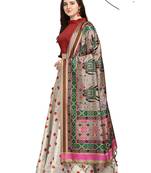 White Semi-Stitched Lehenga Choli Set With DUpatta