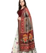 White Semi-Stitched Lehenga Choli Set With DUpatta