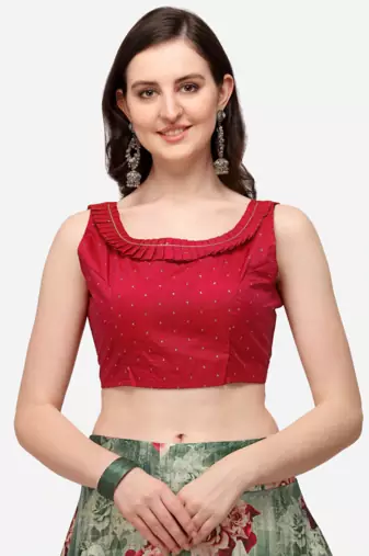 Grey Semi-Stitched Lehenga Choli Set With Dupatta