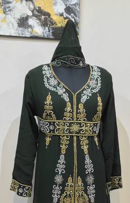 Black color Full Sleeves Handmade Moroccan Kaftan 2
