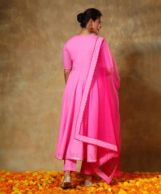 Guzarish pink cotton angrakha set 4