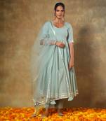 Guzarish pastel cotton anarkali set