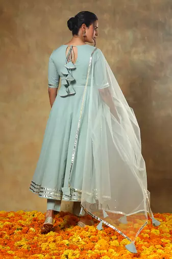 Guzarish pastel cotton anarkali set