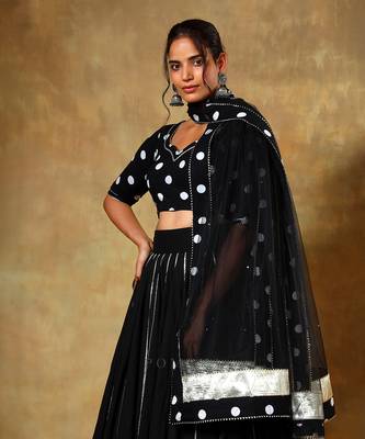 Guzarish Polka Dot Cotton Lehenga Set 2