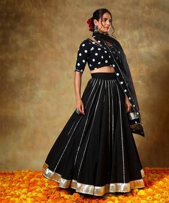Guzarish Polka Dot Cotton Lehenga Set 3