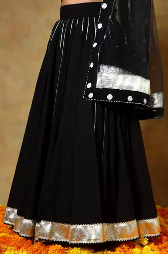 Guzarish Polka Dot Cotton Lehenga Set