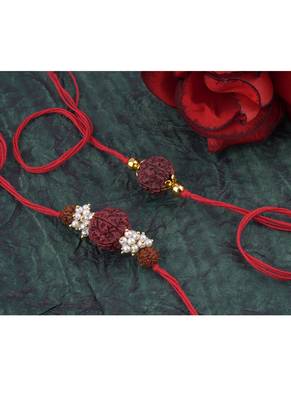 Handmade combo panch mukhi rudraksh protection rakhi set for brother bhaiya 4