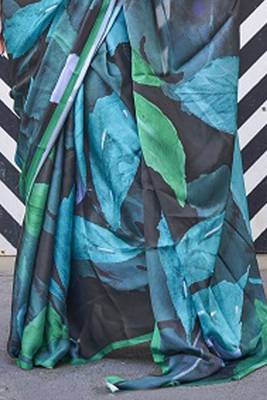 Blue Banarasi Silk Zari Weaving Border And Pallu Saree With Blouse For Women 4