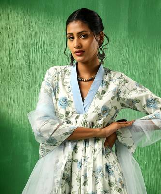 Adaa blue rose cotton suit set 5
