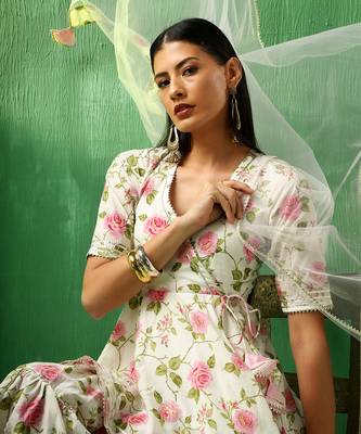 Adaa pink rose cotton sharara set 3