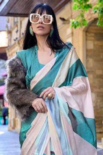 Cream Banarasi Silk Zari Weaving Border And Pallu Saree With Blouse For Women