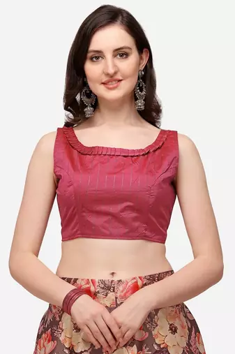 Brown Semi-Stitched Lehenga Choli Set With Dupatta