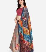 Grey Semi-Stitched Lehenga Choli Set With Dupatta