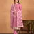 Pink embroidered faux georgette semi stitched salwar suit