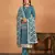 Teal embroidered faux georgette semi stitched salwar suit